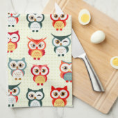 愛らしい漫画のウィンキングフクロウのパターン キッチンタオル (四つ折り)