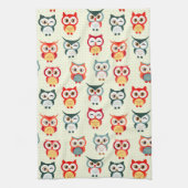 愛らしい漫画のウィンキングフクロウのパターン キッチンタオル (縦)