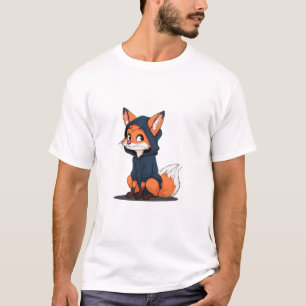 愛らしい漫画のキツネのフード付きスウェットシャツ – かわいい動物のイラストレーション Tシャツ