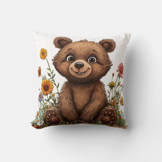 愛らしい漫画のクマ クッション (正面)