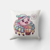 愛らしい漫画のクモ:居心地の良い、かわいいの雰囲気 クッション (裏面)