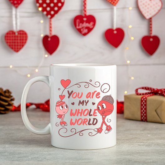 愛らしい漫画のバレンタイン コーヒーマグカップ