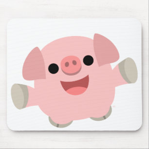 愛らしい漫画のブタのmousepad マウスパッド