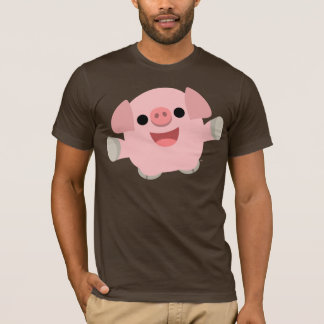 愛らしい漫画のブタのTシャツ Tシャツ