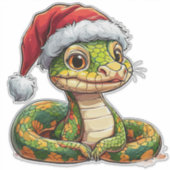 愛らしい漫画のヘビ シール (正面)