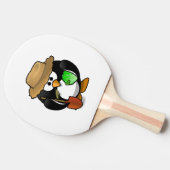 愛らしい漫画のペンギンの農家 卓球ラケット (横)