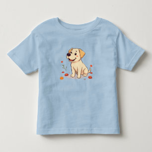 愛らしい漫画のラブラドール子犬 トドラーTシャツ
