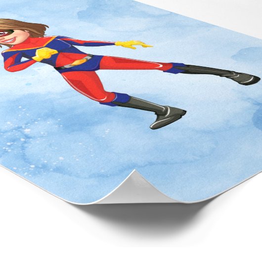 愛らしい漫画の女の子プリント可能なポスターのウォールアート ポスター (角)