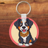 愛らしい漫画の子犬 キーホルダー (正面)