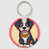 愛らしい漫画の子犬 キーホルダー (裏面)