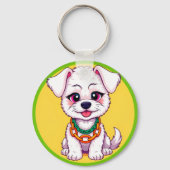 愛らしい漫画の子犬 キーホルダー (裏面)
