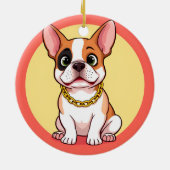 愛らしい漫画の子犬 セラミックオーナメント (裏面)