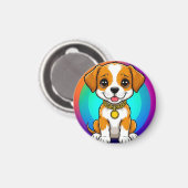愛らしい漫画の子犬 マグネット (正面/裏面)