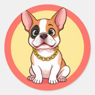 愛らしい漫画の子犬 ラウンドシール