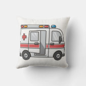 愛らしい漫画の救急車の装飾用クッション – 居心地の良い クッション (裏面)