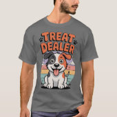 愛らしい漫画の犬のおもしろいデザイン愛犬家 Tシャツ (正面)