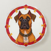 愛らしい漫画の犬 ラウンドクッション (裏面)