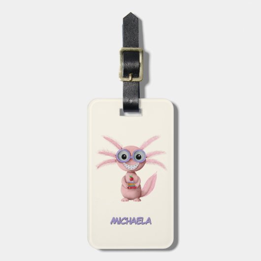 愛らしい漫画の軸索パーソナライズされた ラゲッジタグ (正面縦)