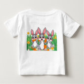 愛らしい漫画の食べウサギのニンジンTシャツ ベビーTシャツ (裏面)