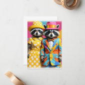 愛らしい漫画の魔女のラクーン ノートカード (正面/裏面インサイチュ)