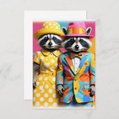 愛らしい漫画の魔女のラクーン ノートカード (正面/裏面)