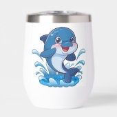 「愛らしい漫画イルカが喜びでこぼれ続ける」 (正面)