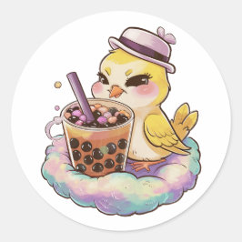 愛らしい漫画カナリア:居心地の良い、かわいいの雰囲気 ラウンドシール