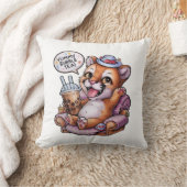 愛らしい漫画クーガー:居心地の良い、かわいいVibes クッション (ブランケット)