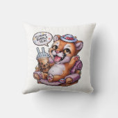 愛らしい漫画クーガー:居心地の良い、かわいいVibes クッション (裏面)