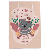 愛らしい漫画コアラ抱き枕 ミディアムペーパーバッグ (裏面)