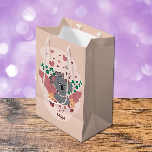 愛らしい漫画コアラ抱き枕 ミディアムペーパーバッグ