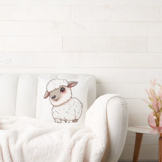 愛らしい漫画スタイルの羊 クッション (ソファ)