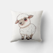 愛らしい漫画スタイルの羊 クッション (裏面)