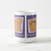 愛らしい漫画スタイルペキゲスドッグ コーヒーマグカップ (中央)