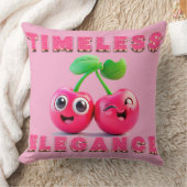 愛らしい漫画スタイル陽気なさくらんぼ クッション (ブランケット)