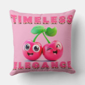 愛らしい漫画スタイル陽気なさくらんぼ クッション (裏面)
