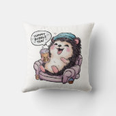 愛らしい漫画ハリネズミ：居心地の良い、かわいいVibes クッション (裏面)