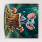 愛らしい漫画ベビー象 ジグソーパズル (横)