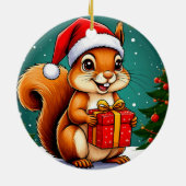 愛らしい漫画リス セラミックオーナメント (裏面)