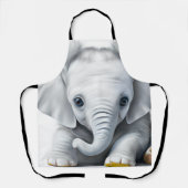 愛らしい灰色のベビー象 エプロン (正面)