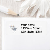 愛らしい灰色のヤギ ラベル (インサイチュ)