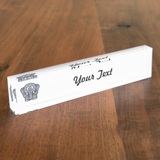 愛らしい灰色象 デスクネームプレート (側面)