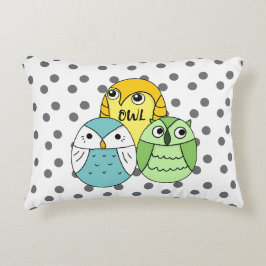 愛らしい点フクロウの子供の白 アクセントクッション