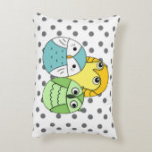 愛らしい点フクロウの子供の白 アクセントクッション (裏面(縦))