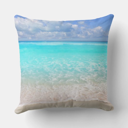 愛らしい熱帯ビーチ，シーシェル クッション (裏面)