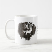 愛らしい父の日の犬のパパパグペットドッグ恋人 コーヒーマグカップ (左)