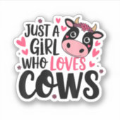 愛らしい牛の恋人デザイン シール (正面)