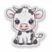 愛らしい牛の防水 シール (正面)