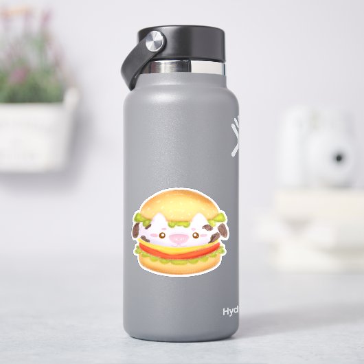 愛らしい牛ハンバーガー シール (HydroFlask)