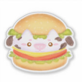 愛らしい牛ハンバーガー シール (正面)